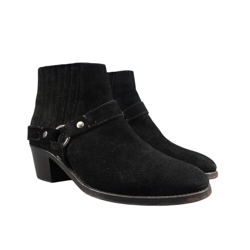 AllSaints Shoes Womens 40 Bootie Harness Leather Block Heel Fashion Slip On Boot